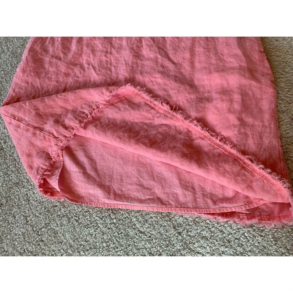 Tommy Bahama Womens 100% Linen Pink Sleeveless Pockets Short Mini Dress Large - Picture 3 of 10